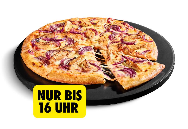 Lunch Pizza Hähnchenbrust + rote Zwiebeln
