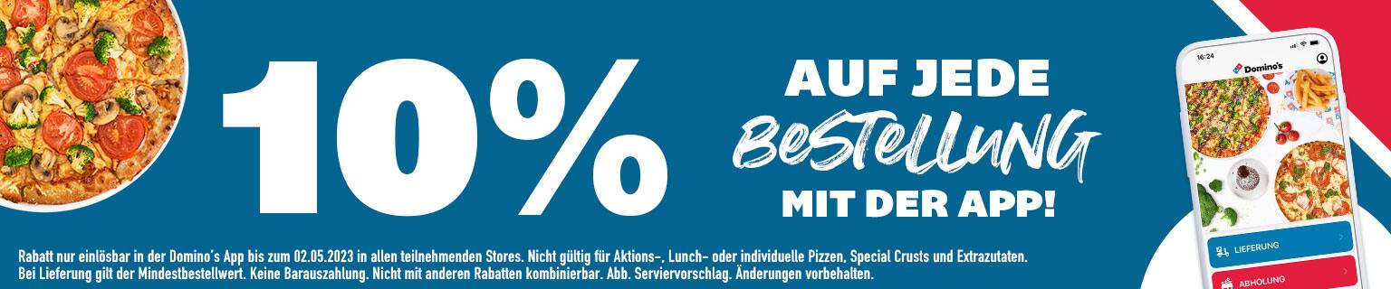 10% Rabatt auf deine App Bestellung