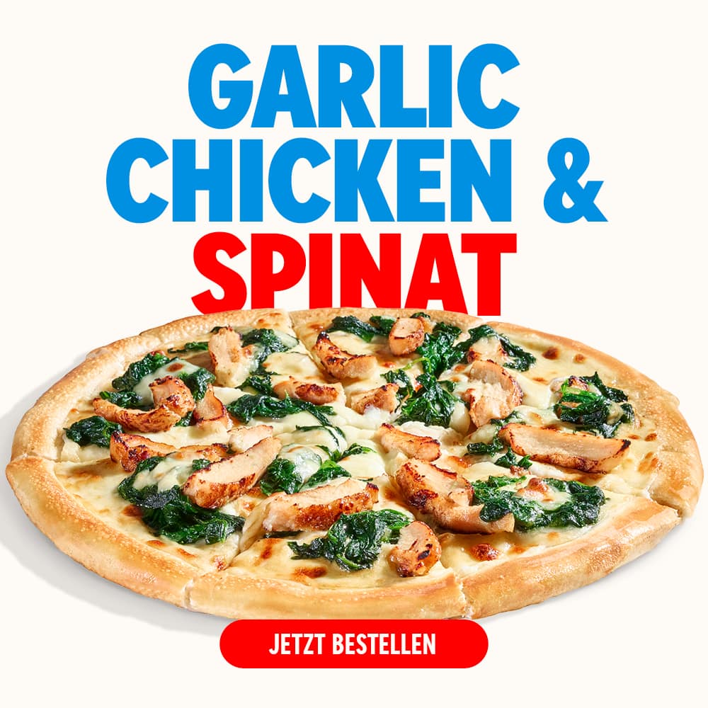 Garlic Chicken & Spinat Pizza