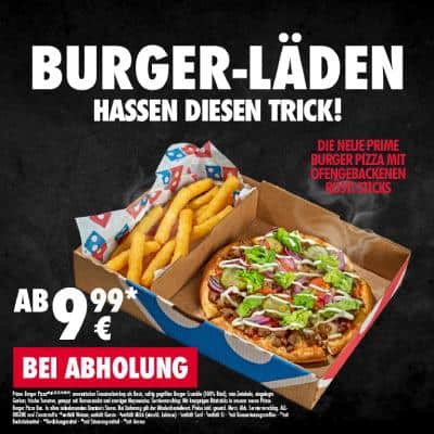 Probiere jetzt unsere neue Burger Pizza