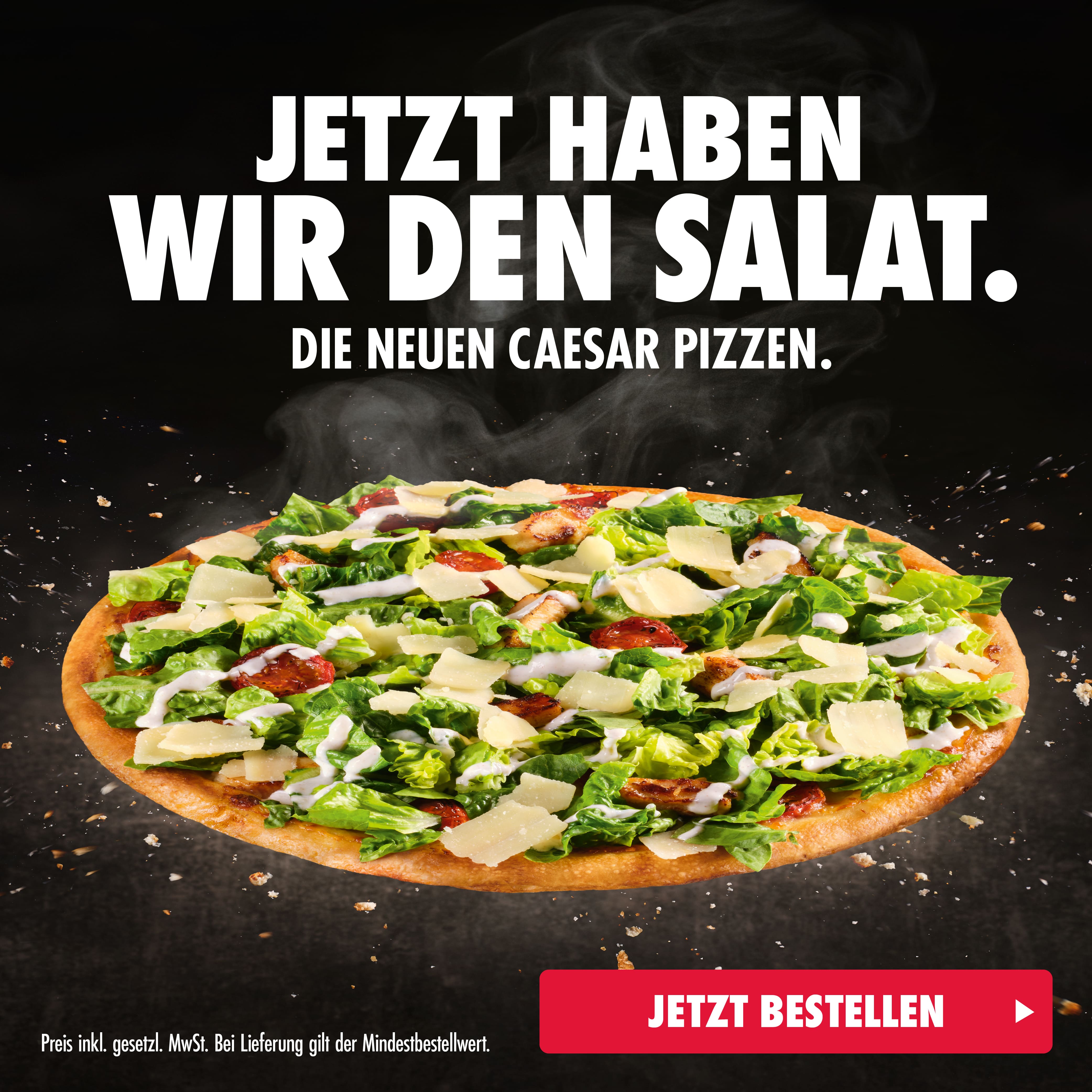 Probiere jetzt unsere neue Burger Pizza