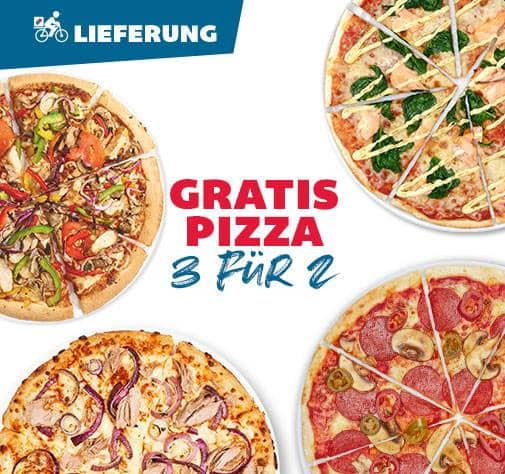 Gratis Pizza 3 für 2 bei Lieferung