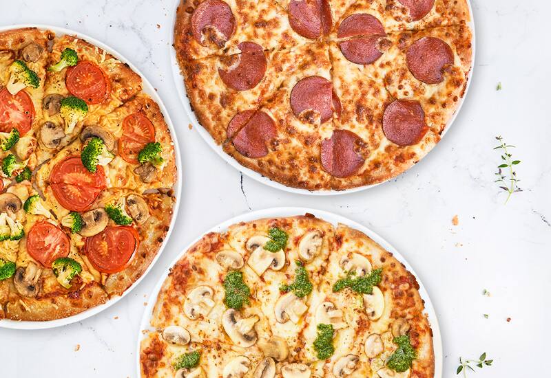 3 Pizzen für 2 erhalten