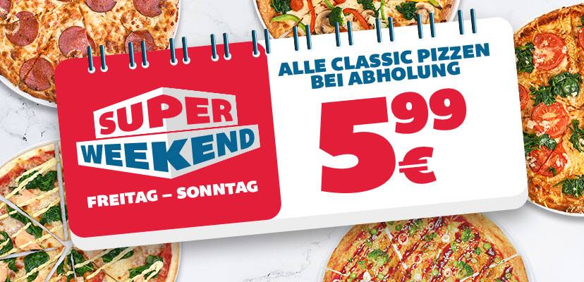 Dominos Super Weekend Alle Classic Pizzen für 5,99€ bei Abholung