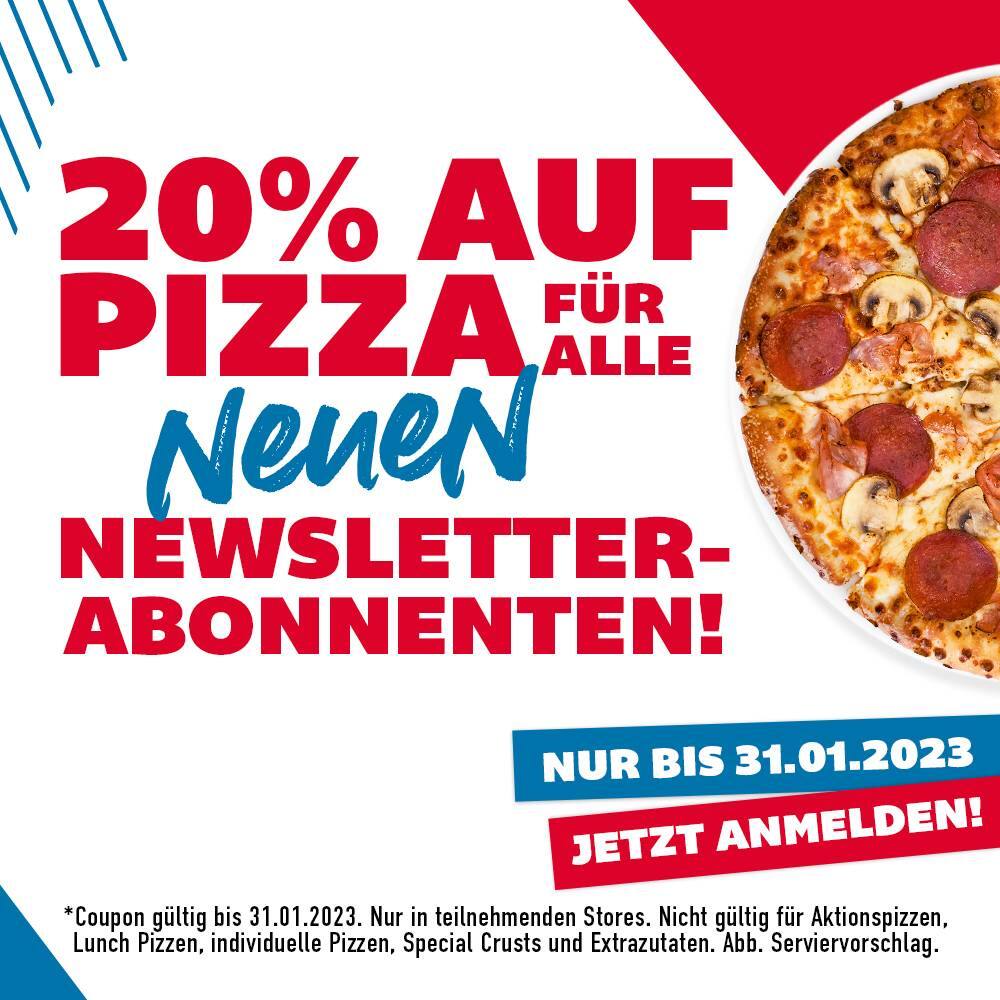 20% Rabatt auf Newsletter Registrierung