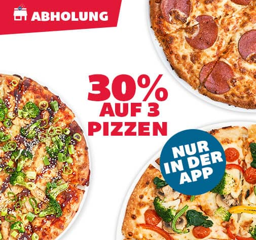 30% Rabatt auf 3 Pizzen