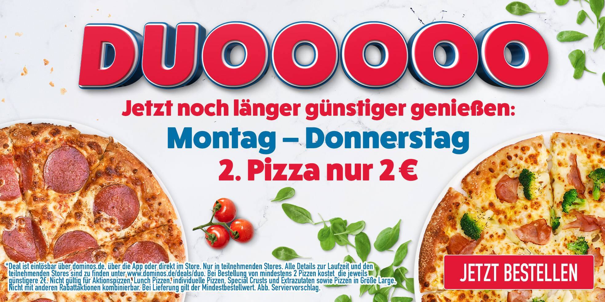 Dominos Duo 2.Pizza für 2€